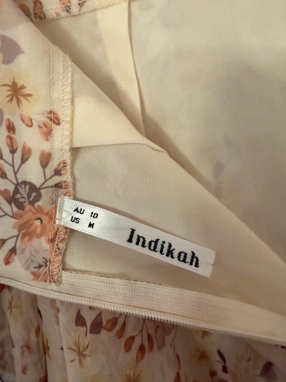 Tiered Floral Chiffon Skort in Cream and Brown - Picture 7 of 7